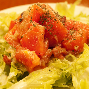 トマト寒天と豆腐のサイコロサラダ